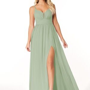 Azazie Sage Green Maxi Dress